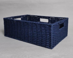 storage basket,gift basket,3 handles,made of paper rope with metal frame