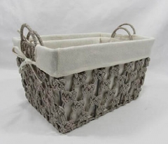 storage basket,gift basket,cotton rope basket with metal frame and fabric liner
