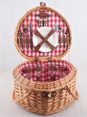 willow picnic basket set,wicker hamper,picnic hamper,service for 2