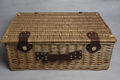 wicker picnic basket set,willow picnic basket set,service for 4