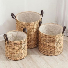 storage basket,wicker basket,water hyacinth basket with liner