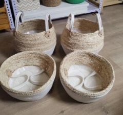 belly flower pot made with maize and cotton rope