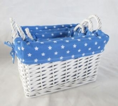 willow storage basket gift basket with handle and liner