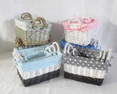 willow storage basket gift basket with handle and liner