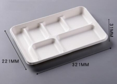 Eco-friendly bagasse biodegradable compostable containers 6 compartment tray