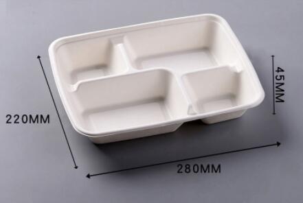 multi-shaped bagasse biodegradable containers 4 compartment tray