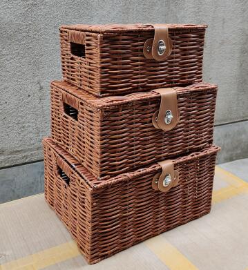 resin wicker storage basket gift hamper set of 3