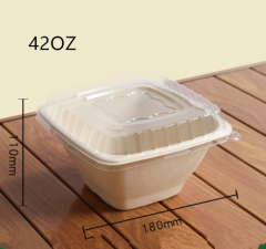 32oz disposable square bowl bagasse biodegradable bowl