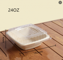 32oz disposable square bowl bagasse biodegradable bowl