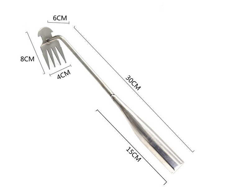 stainless steel weed puller tool garden pulling tool 4 teeths dual purpose manual weeders tool