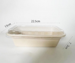 disposable delivery food containers American styles bagasse pulp biodegradable fast food box 1000ml