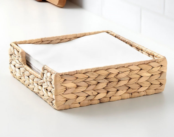 wicker tissue holder toilet storage basket,wicker napkin organizer