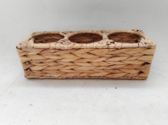 compartment water hyacinth hand woven storage basket storage organizer basket for planter and kitchen