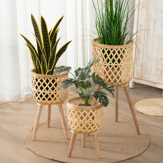 100% hand woven bamboo basket