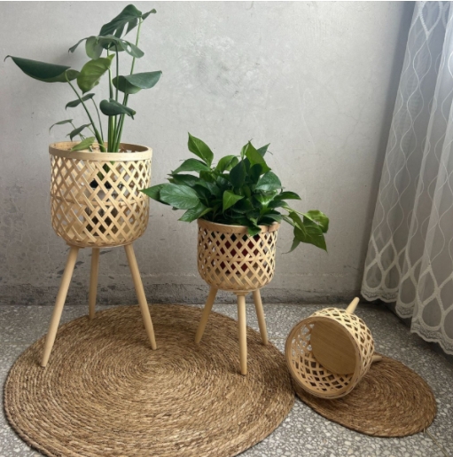 100% hand woven bamboo basket